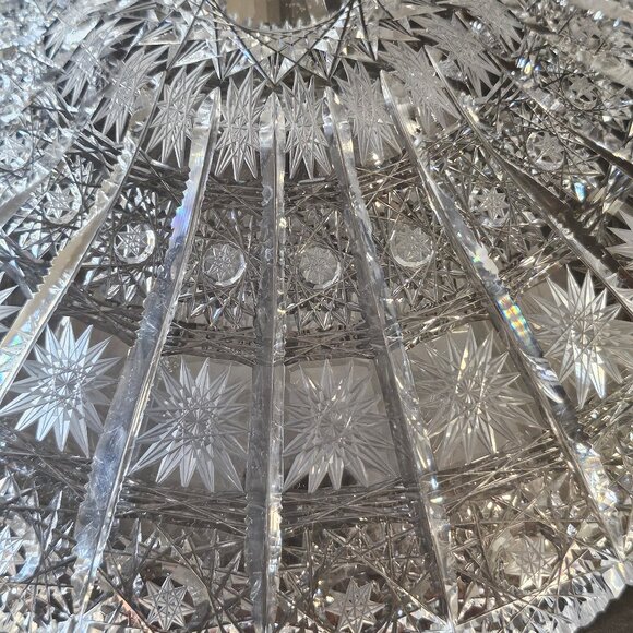 Rare Vintage European Czech Brilliant Cut Glass Handcut Queen Lace 24% Lead Crys - Picture 6 of 12